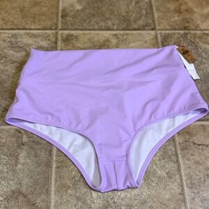 PINK Victoria's Secret Lavender High Waist Bikini Bottom Purple Medium NEW